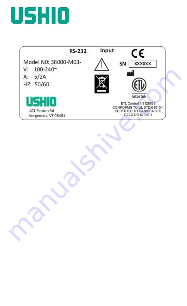 Ushio SugarCube 38000-M03-002 Скачать руководство пользователя страница 25