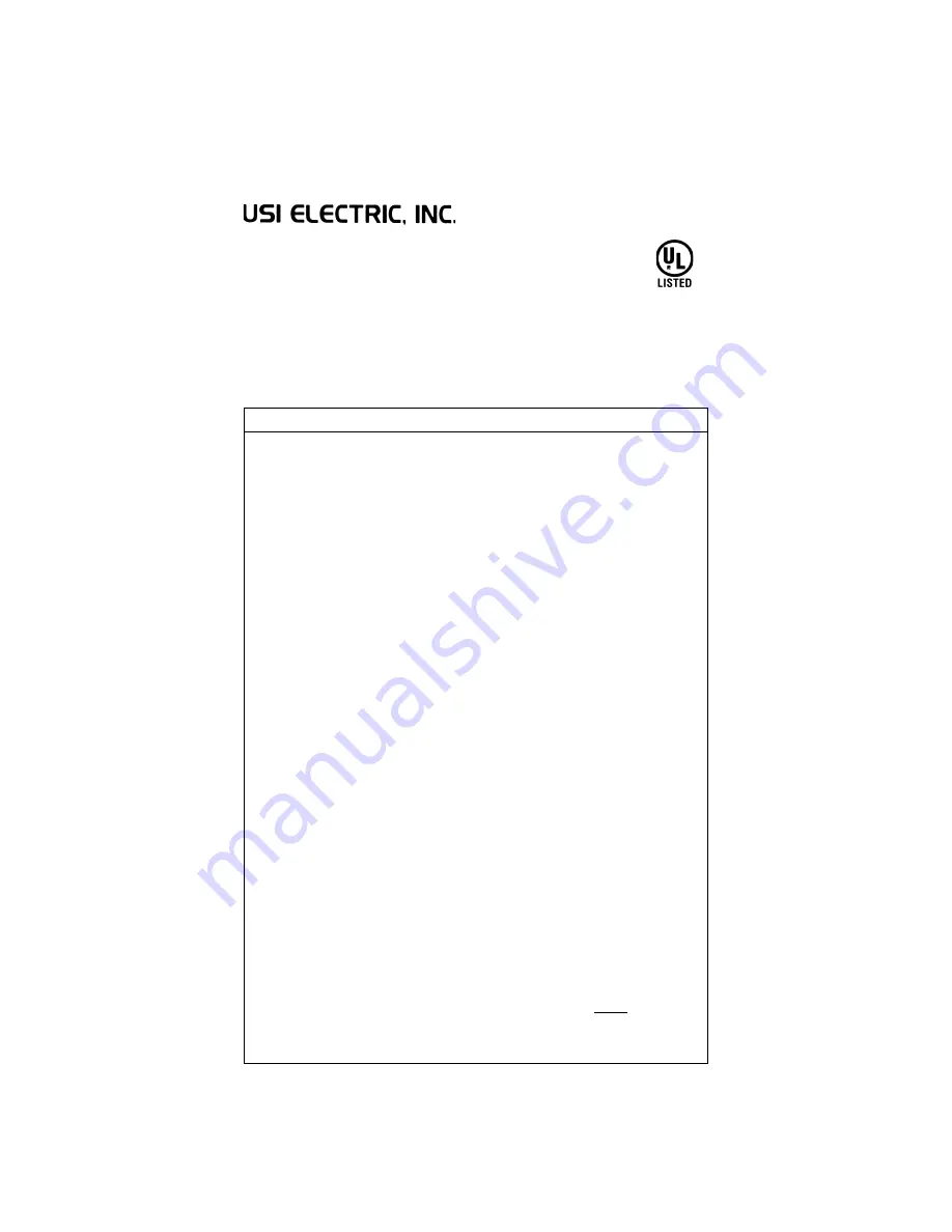 usi USI-1209 Manual Download Page 1