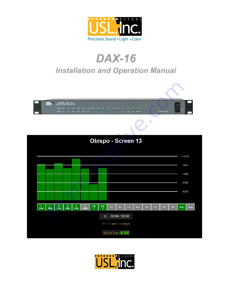 Usl DAX-16 Installation And Operation Manual Download Page 1