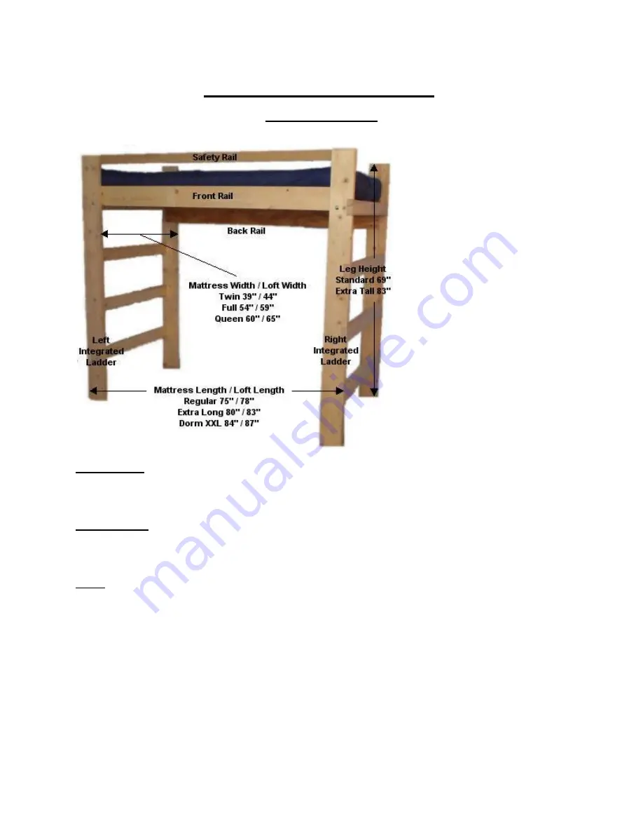 USM Wooden College Loft Bed Скачать руководство пользователя страница 1