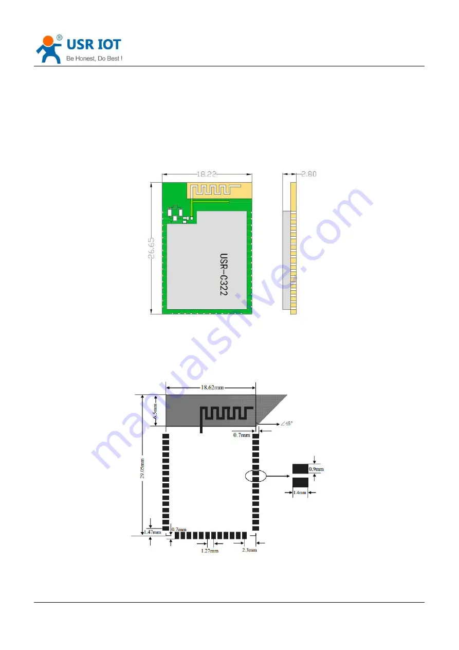 USR IOT USR-C322 Hardware Manual Download Page 3