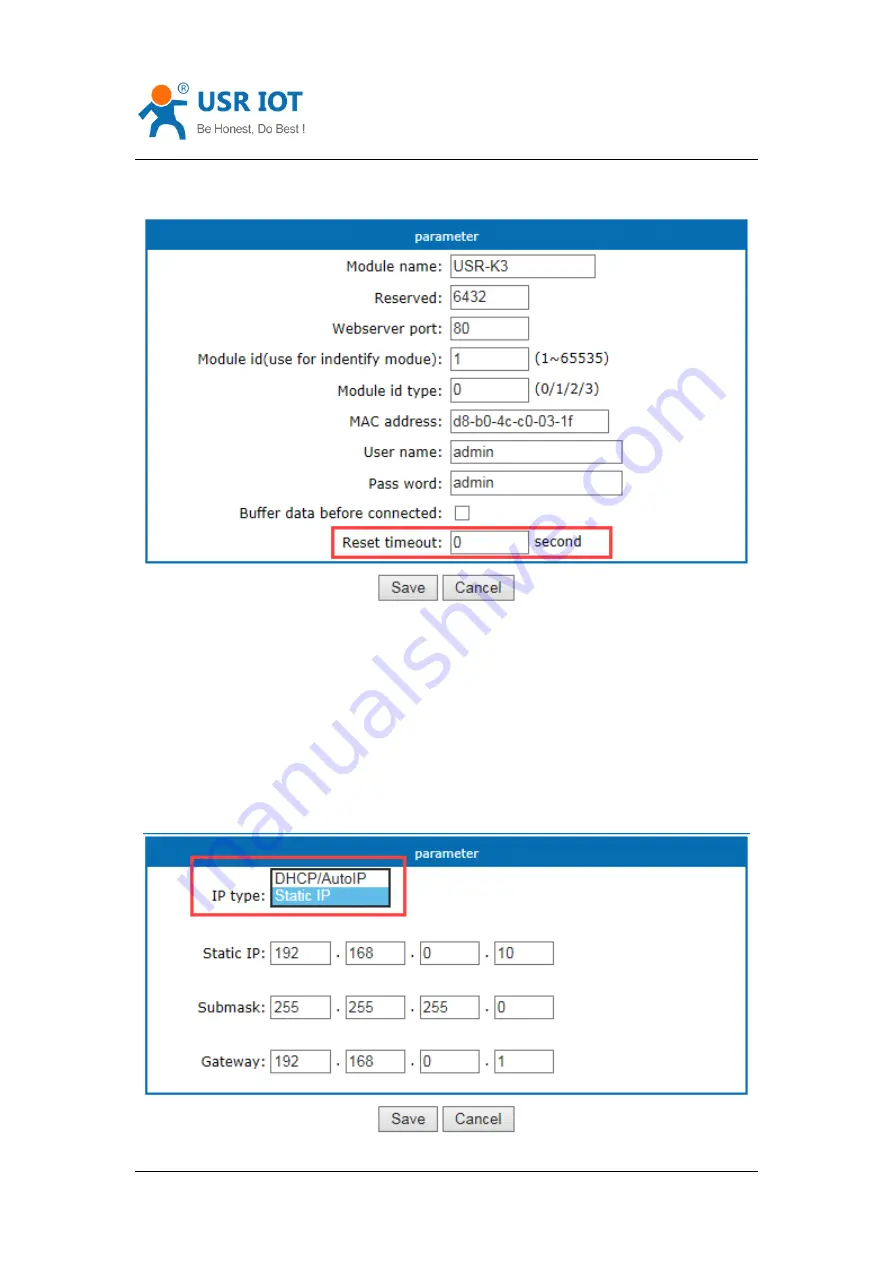 USR IOT USR-TCP232-E2 Manual Download Page 38