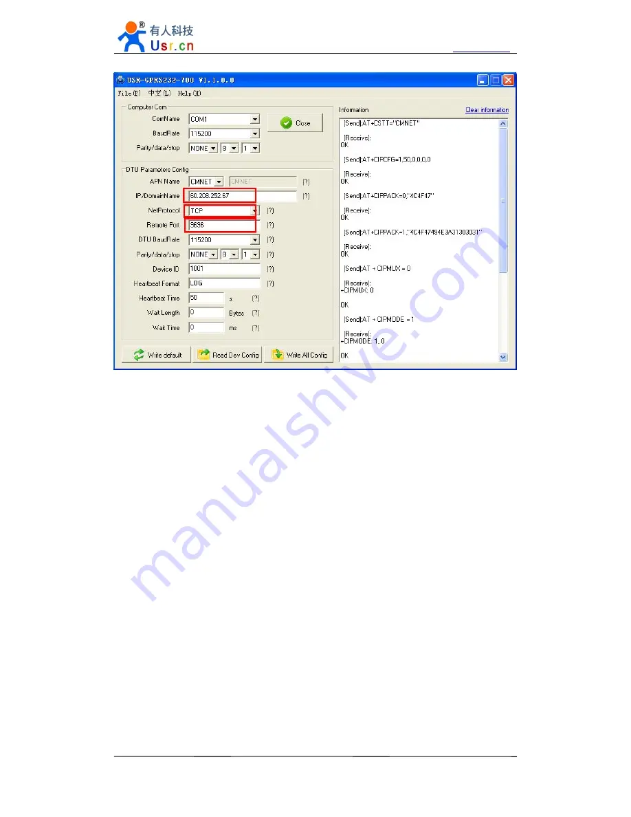 Usr USR-GPRS232-701 User Manual Download Page 20