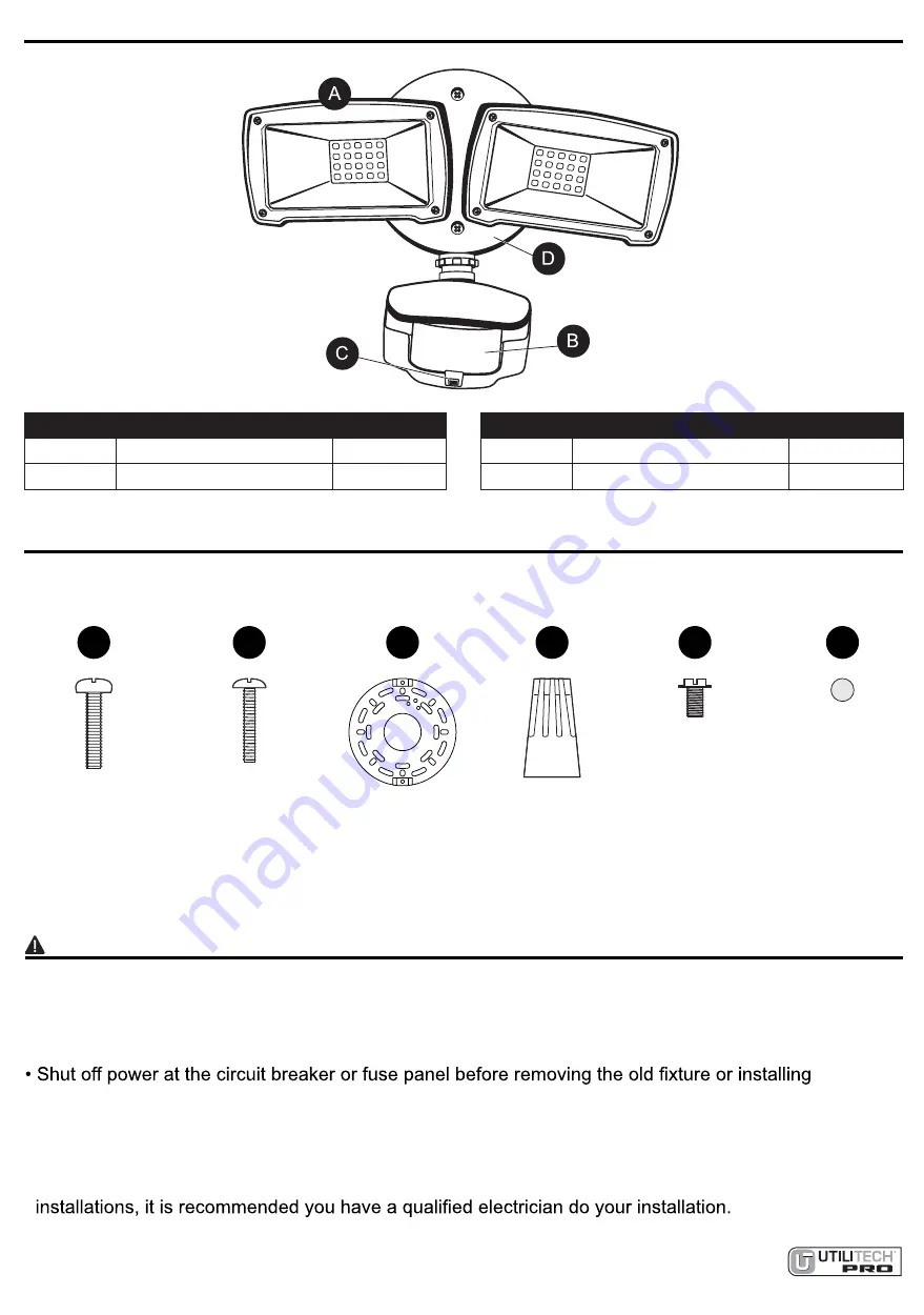 Utilitech Pro SE1019-WH3-02LF0-U Manual Download Page 2