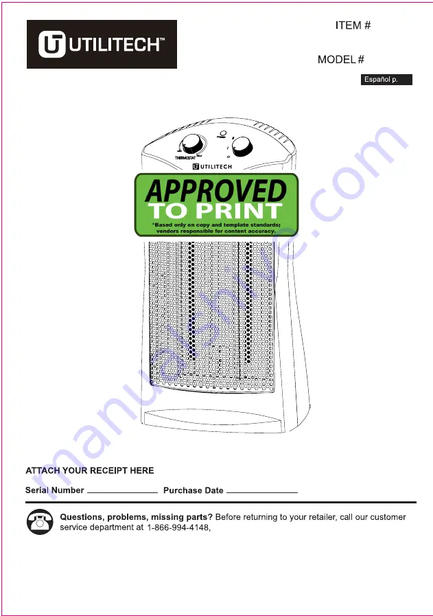 Utilitech 3764037 Manual Download Page 1