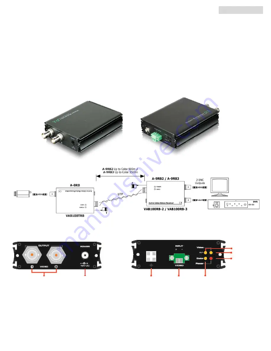 UTP BALUN VAB100RB-2 Скачать руководство пользователя страница 1