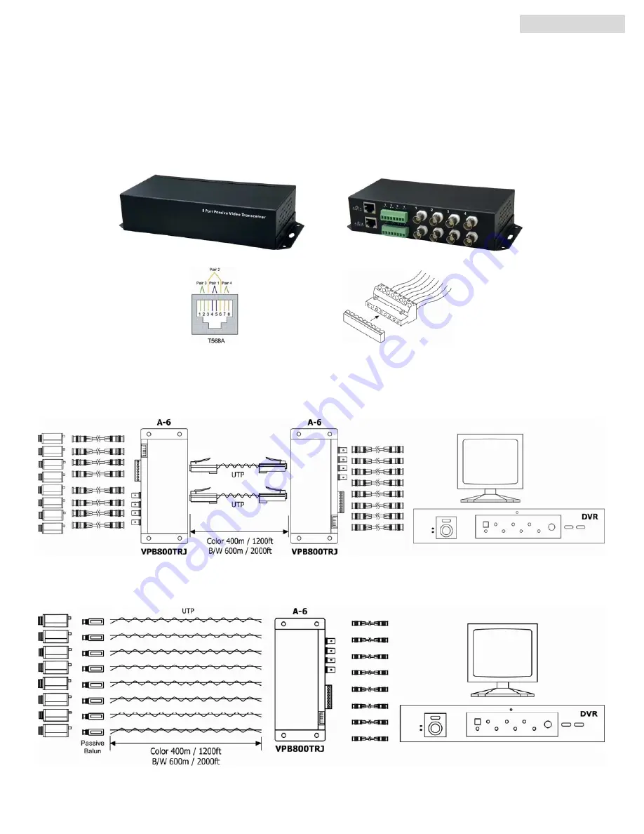 UTP BALUN VPB800TRJ Скачать руководство пользователя страница 1