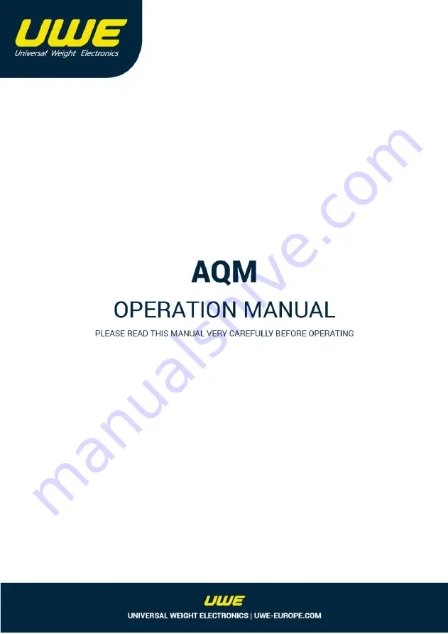 UWE AQM Series Operation Manual Download Page 1