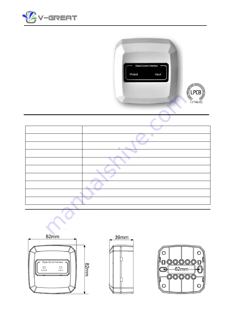 V-GREAT VG-6727 Installation And Operation Manual Download Page 1