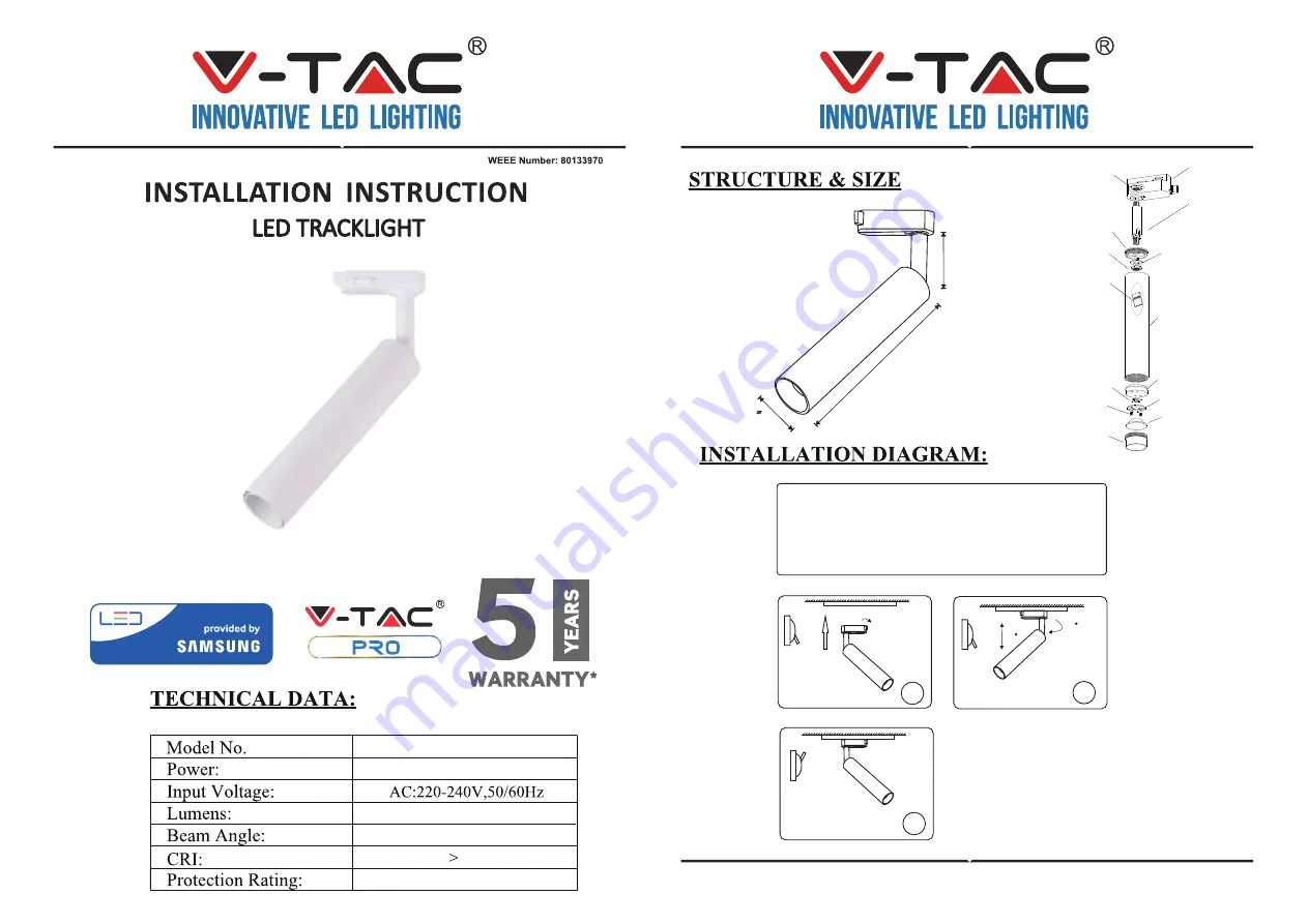 V-TAC VT-415 Скачать руководство пользователя страница 1