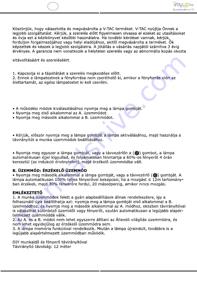 V-TAC VT-ST42 Installation Instruction Download Page 19