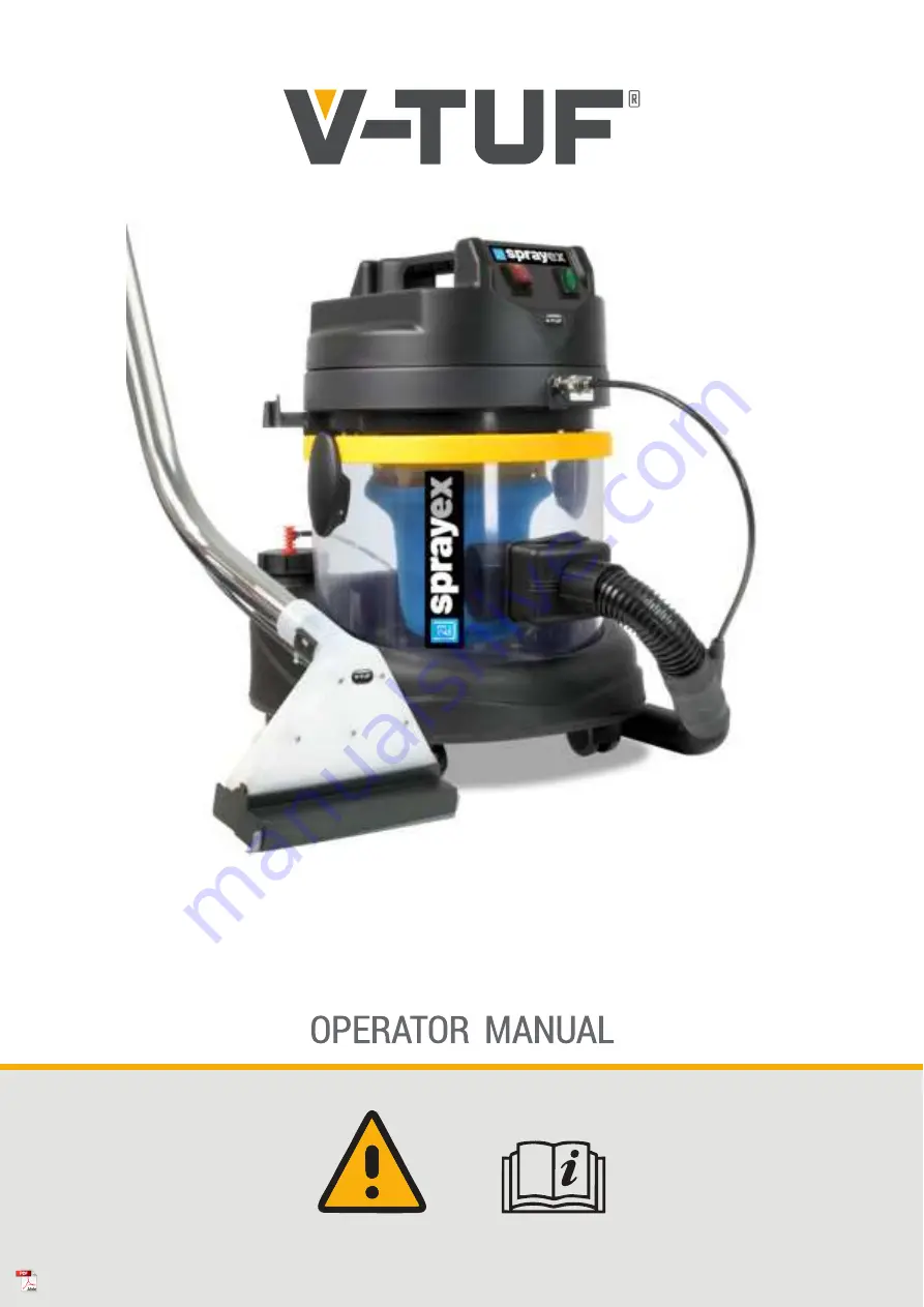 V-TUF SPRAYEX HDC Operator'S Manual Download Page 1