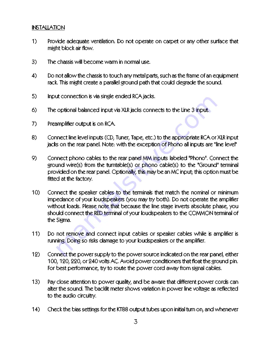 VAC Sigma 160i Operation & Maintenance Information Download Page 4