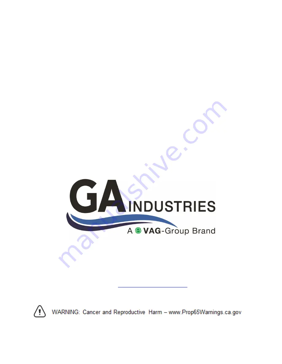 Vag GA INDUSTRIES 905 Installation, Operation And Maintenance Manual Download Page 17