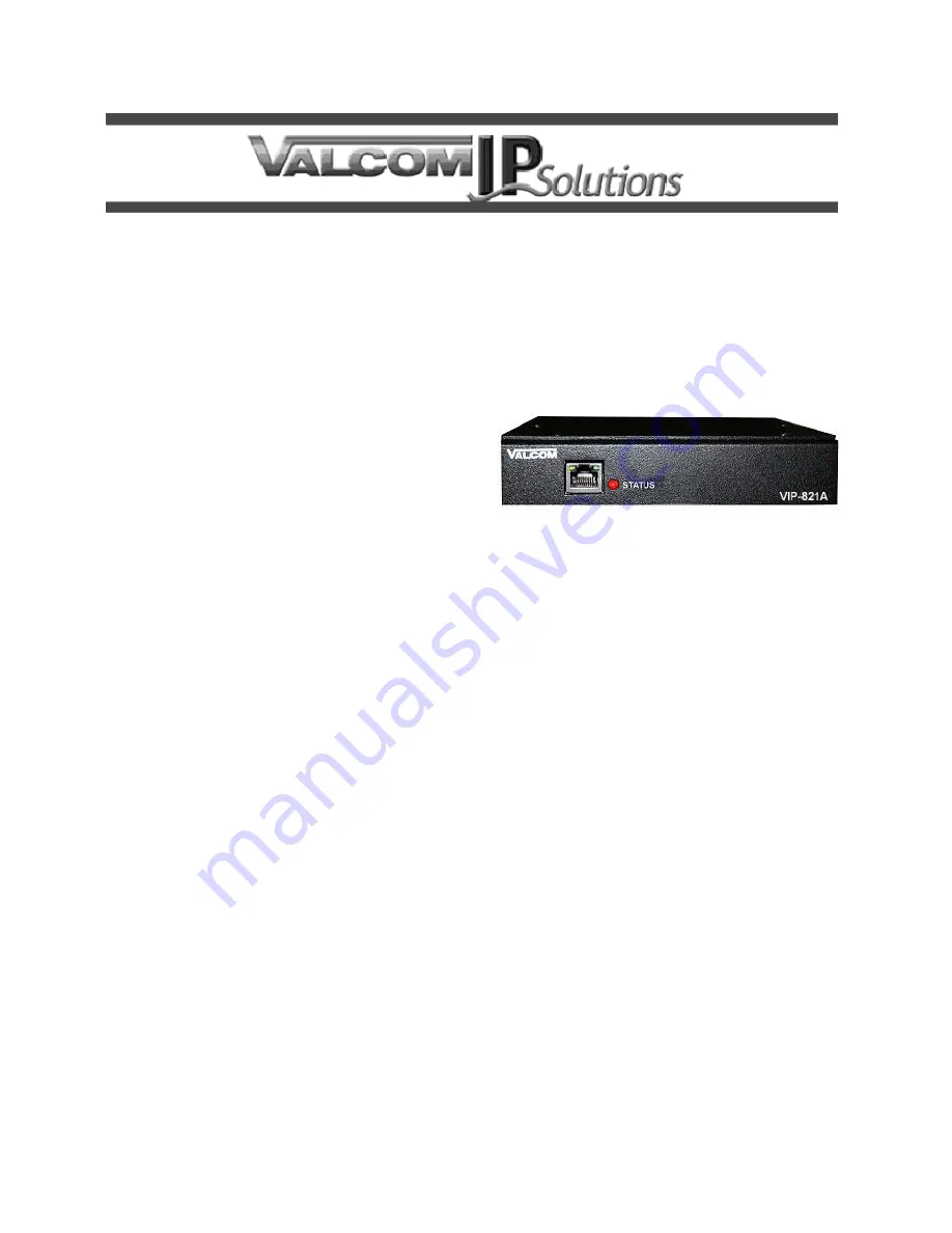 Valcom VIP-821A Manual Download Page 1