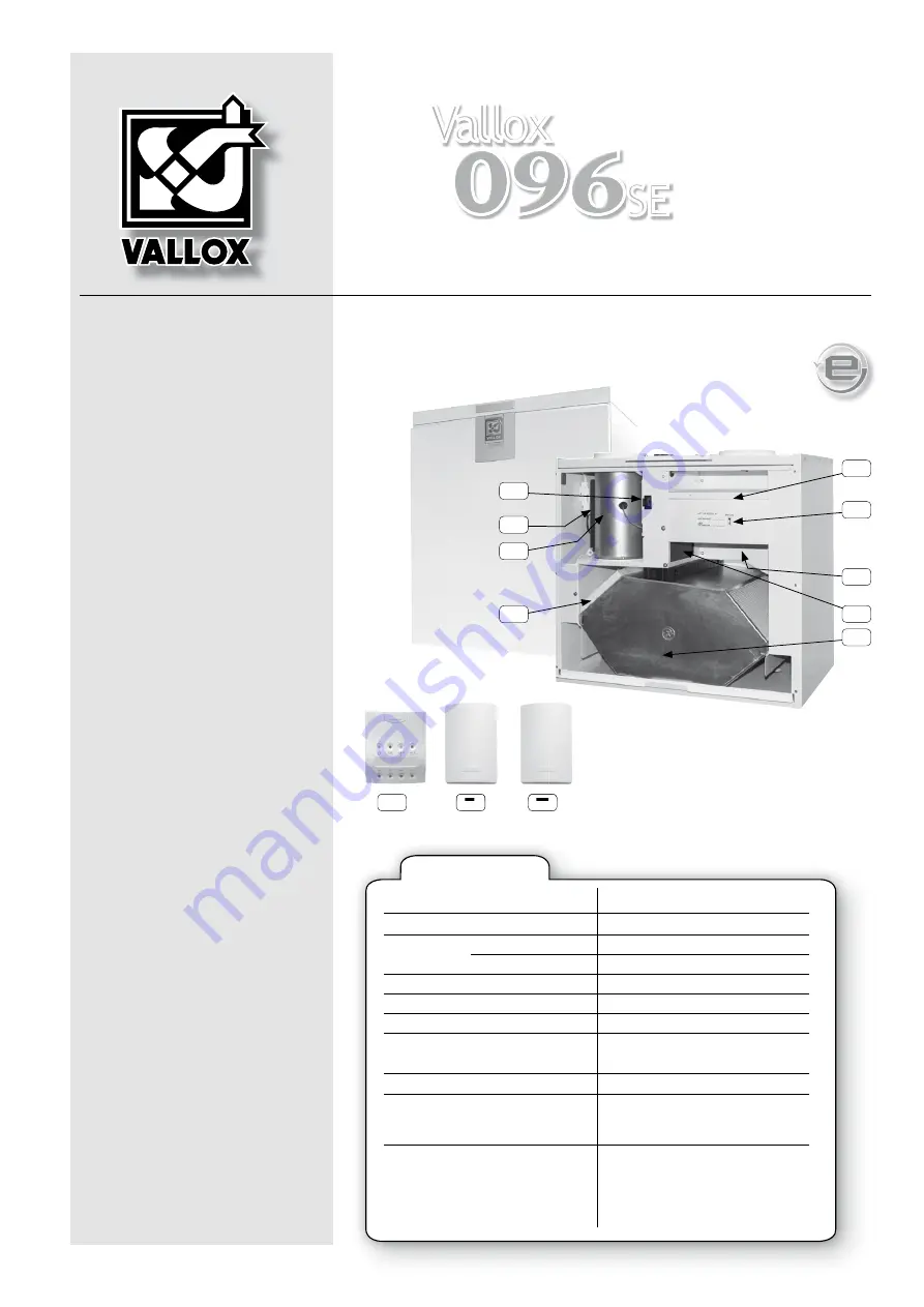 Vallox 096 SE L Скачать руководство пользователя страница 1