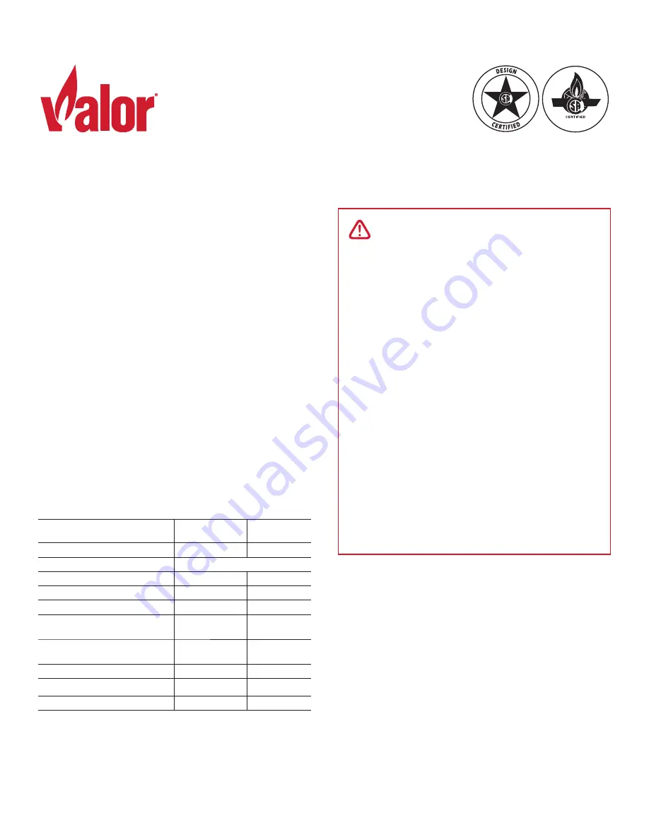 Valor 739VNGK Installation Manual Download Page 1