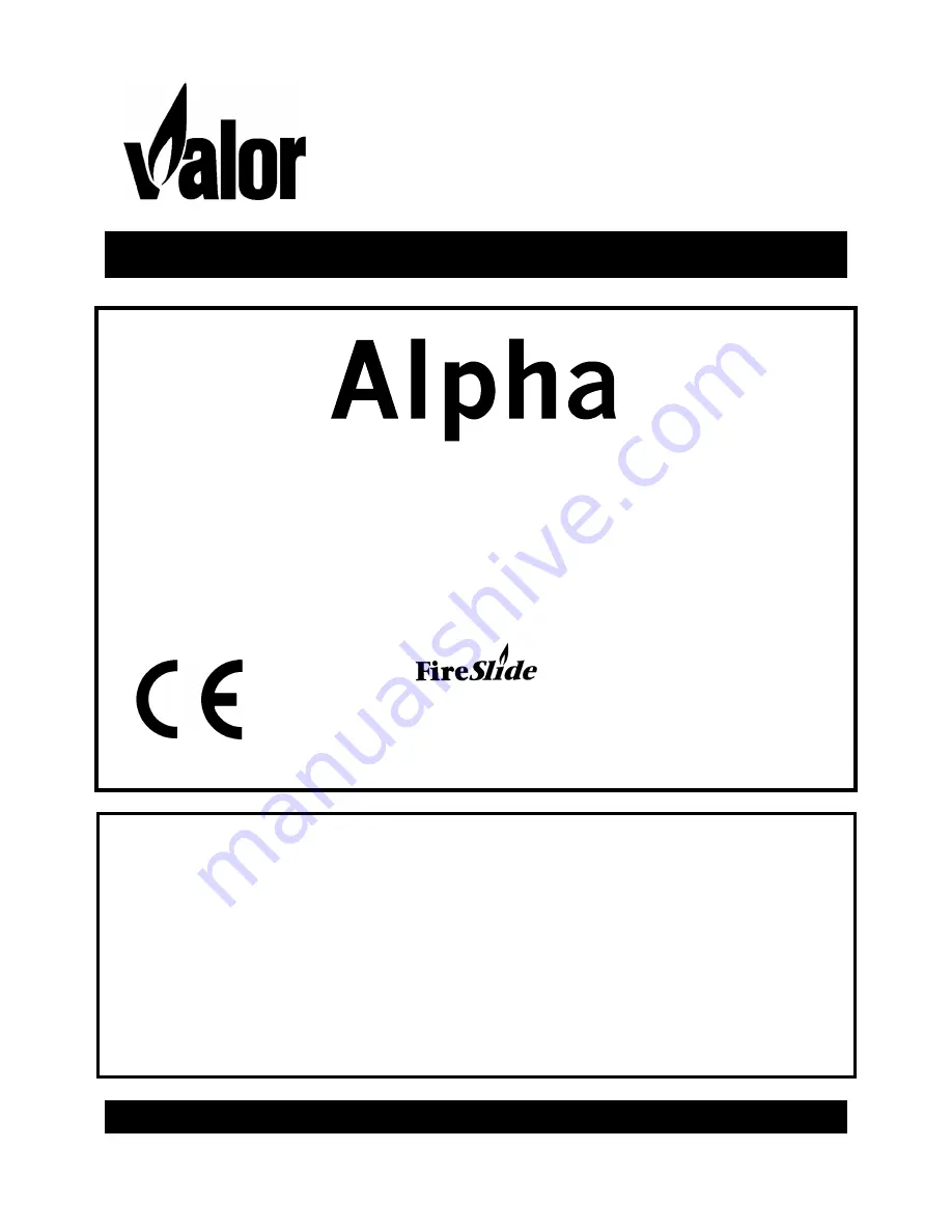 Valor ALPHA 647 Owner'S Manual Download Page 1