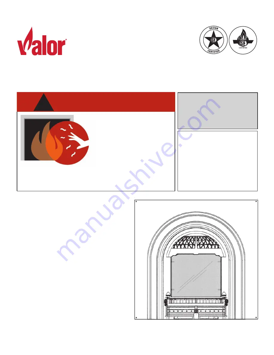 Valor Portrait Cast Arch Fronts 539 Series Installation Manual Download Page 1