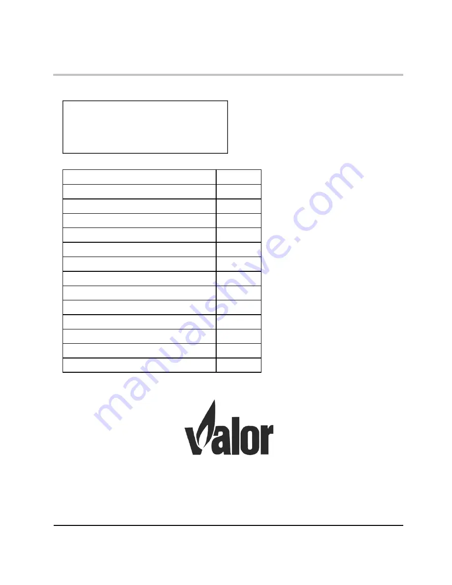 Valor The Arden Operating & Installation Manual Download Page 24