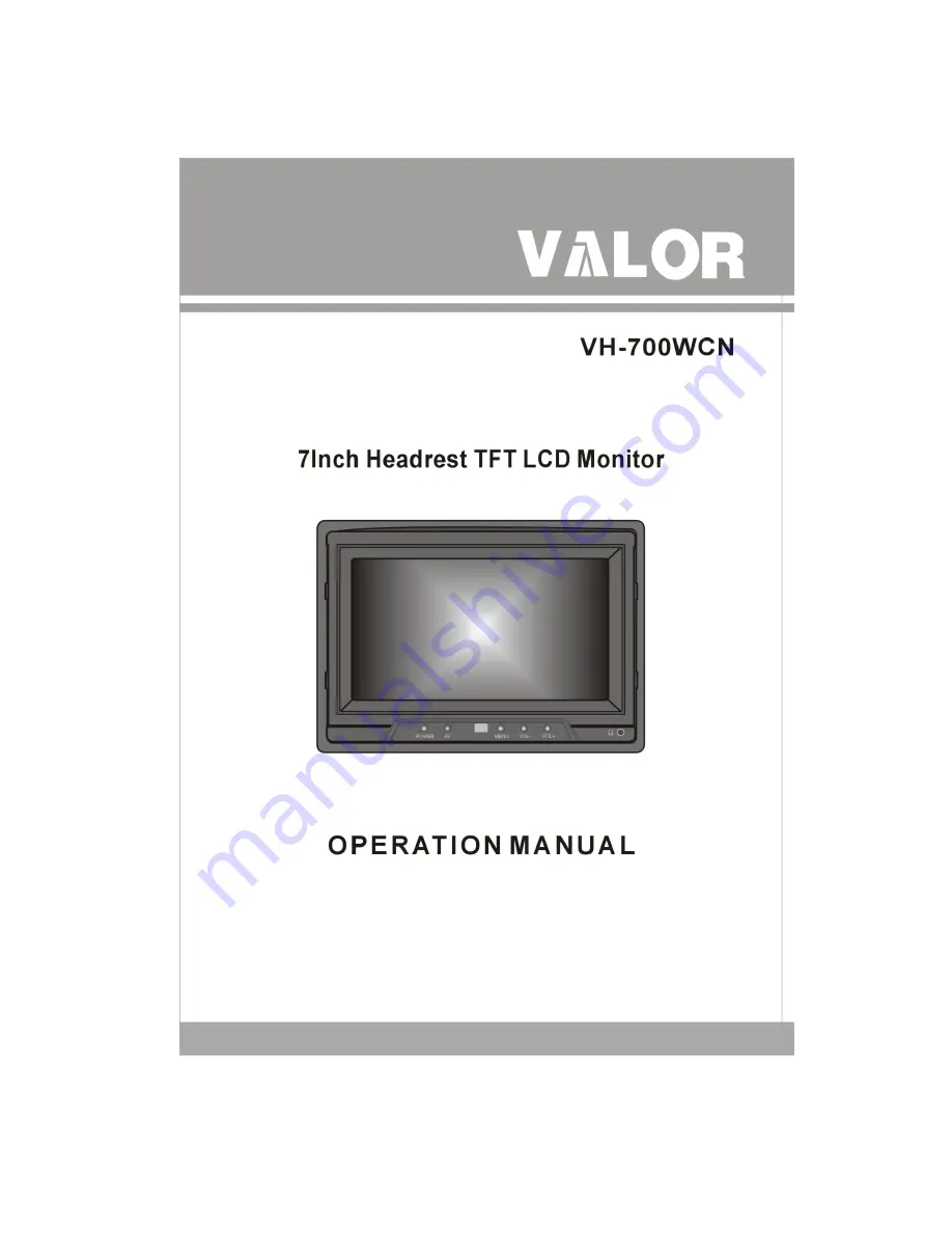 Valor VH-700WCN Operation Manual Download Page 1