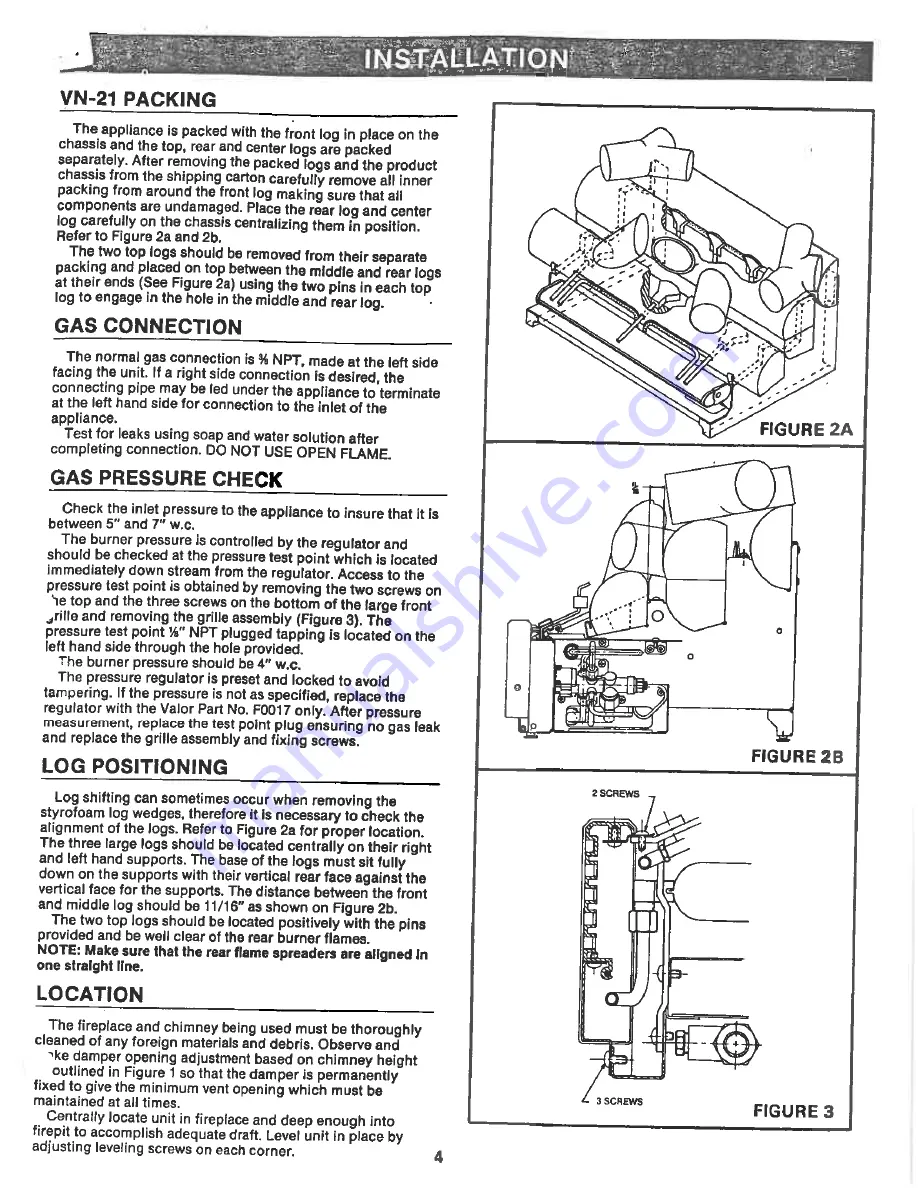 Valor VN-21 Installation And Operating Instructions Manual Download Page 3