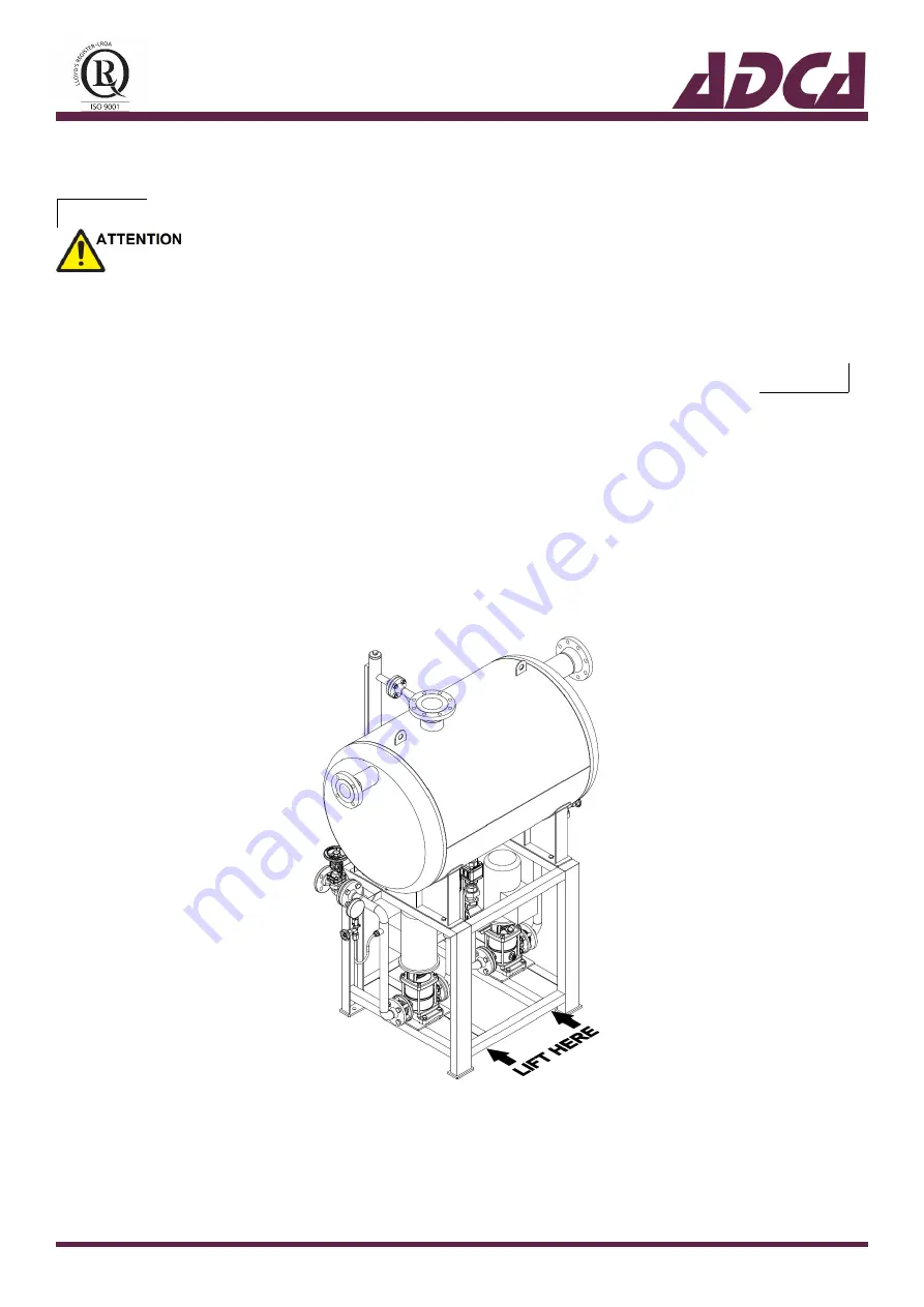 VALSTEAM ADCA ADCAMAT ECRU Installation And Maintenance Instructions Manual Download Page 9