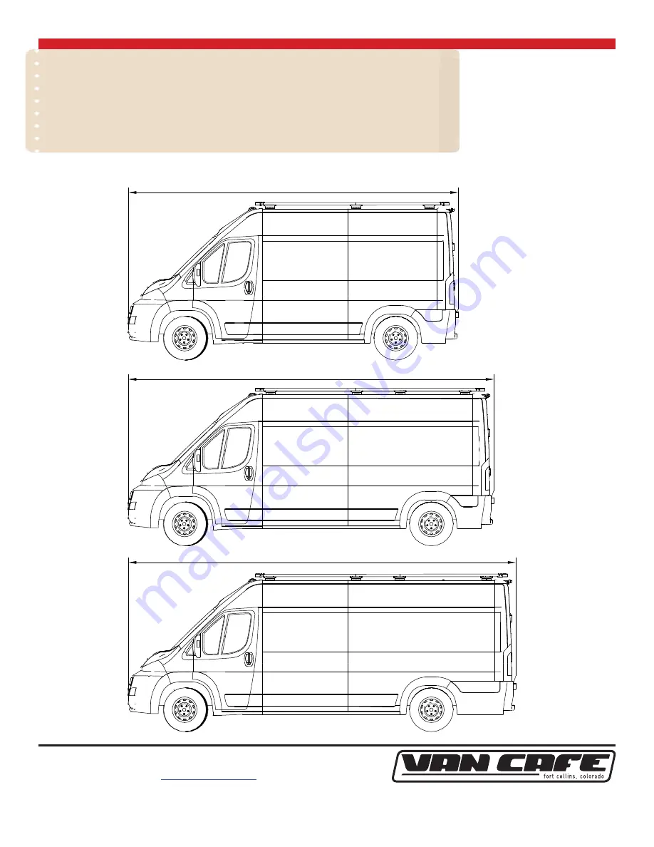 VAN CAFE RTD SIDE LADDER RAM PROMASTER Instruction Manual Download Page 6