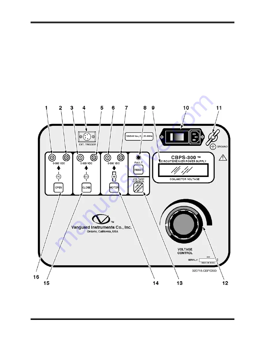 Vanguard Instruments CBPS-300 Operating Instructions Manual Download Page 8