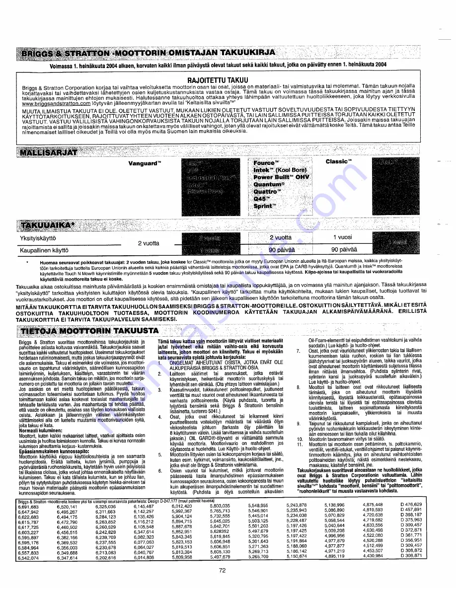 Vanguard 45198 Operating Information Manual Download Page 84