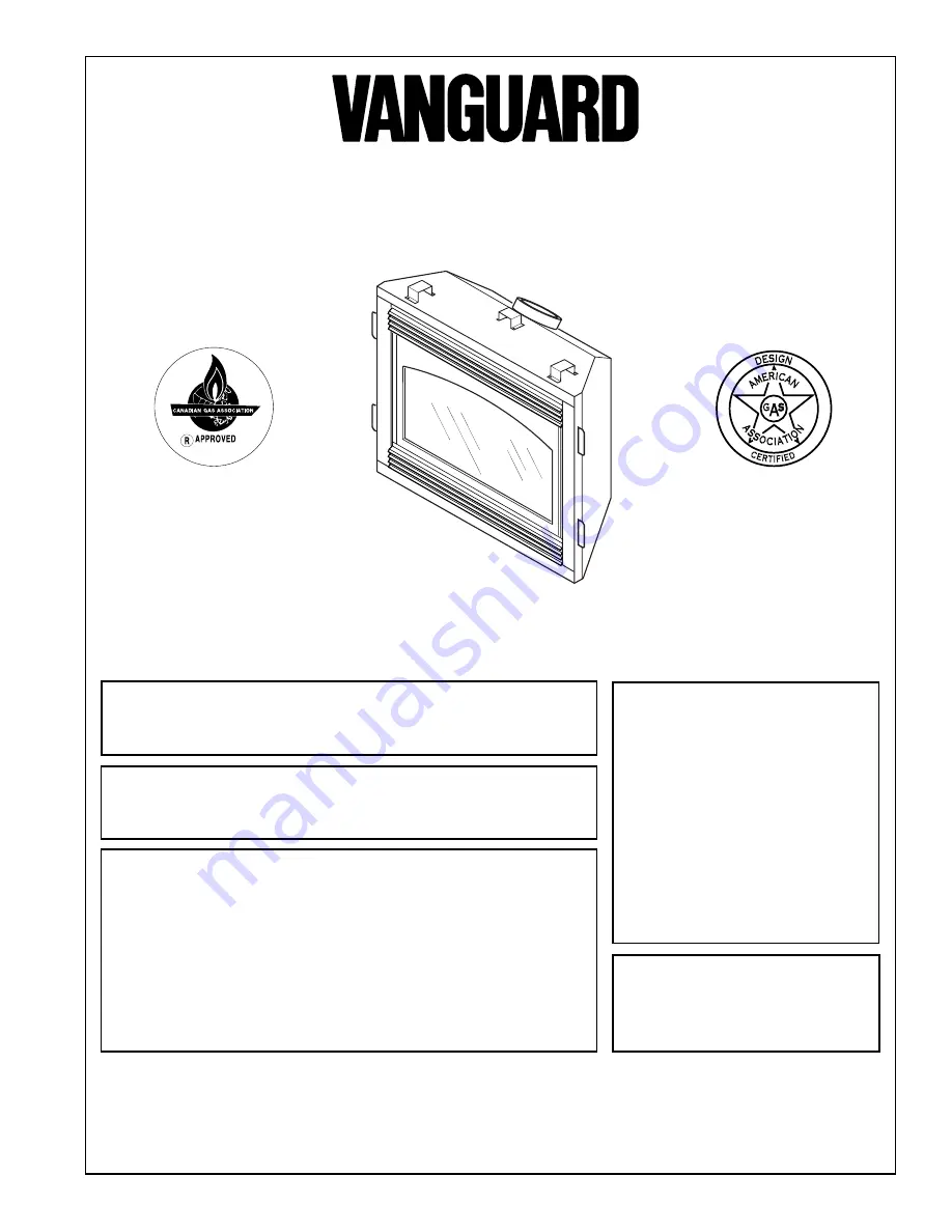 Vanguard BHDV34N(A) Owner'S Operation And Installation Manual Download Page 1