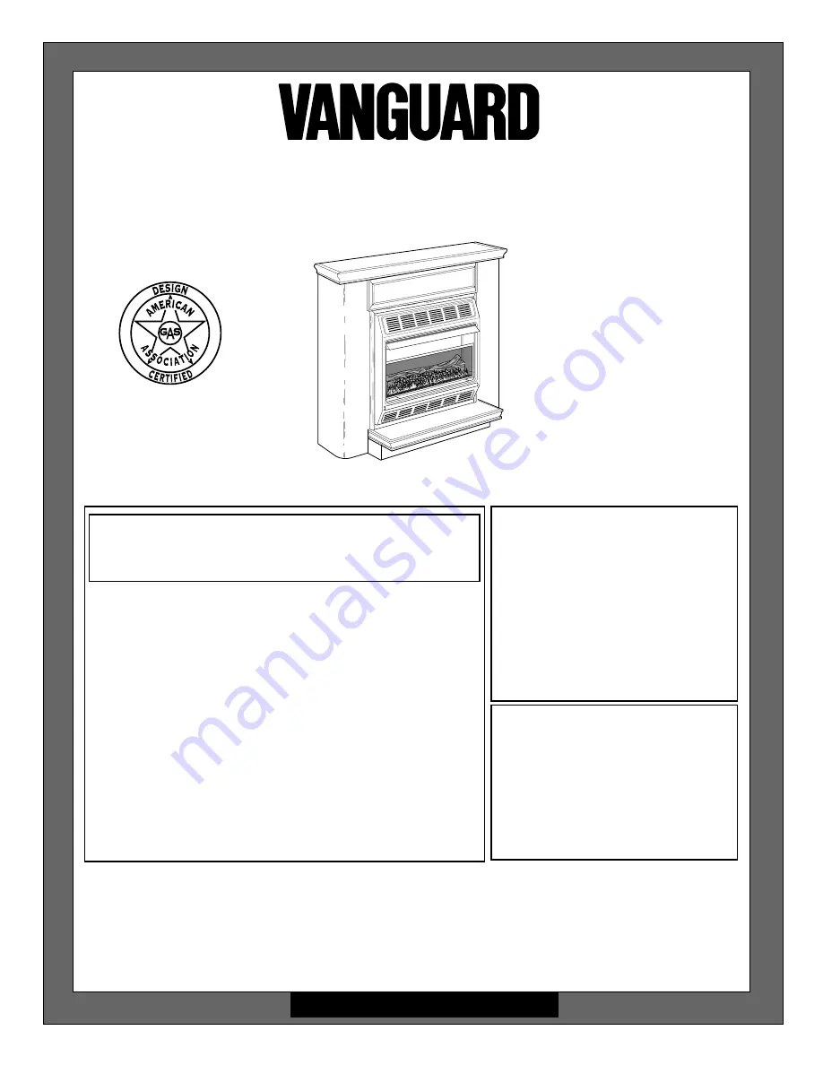 Vanguard VMH2800TNC Owner'S Operation And Installation Manual Download Page 1