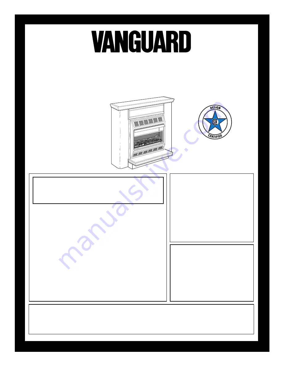 Vanguard VMH3000TN Owner'S Operation And Installation Manual Download Page 1