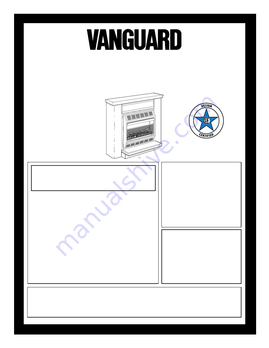 Vanguard VMH3000TNSA Owner'S Operation And Installation Manual Download Page 1