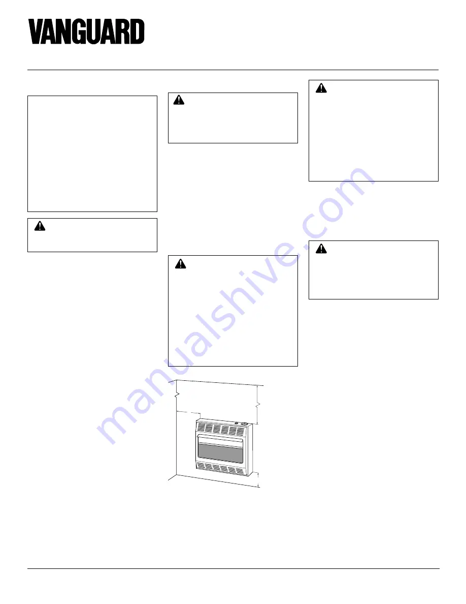 Vanguard VMH3000TNSA Owner'S Operation And Installation Manual Download Page 8