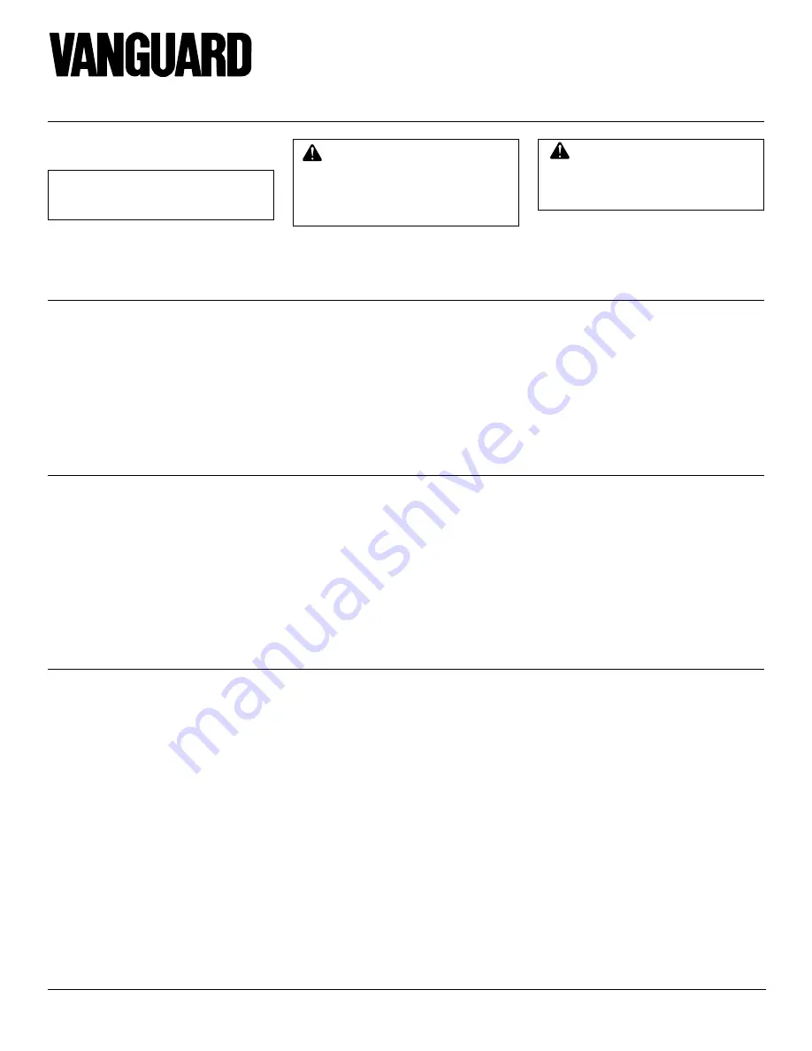 Vanguard VMH3000TNSA Owner'S Operation And Installation Manual Download Page 16