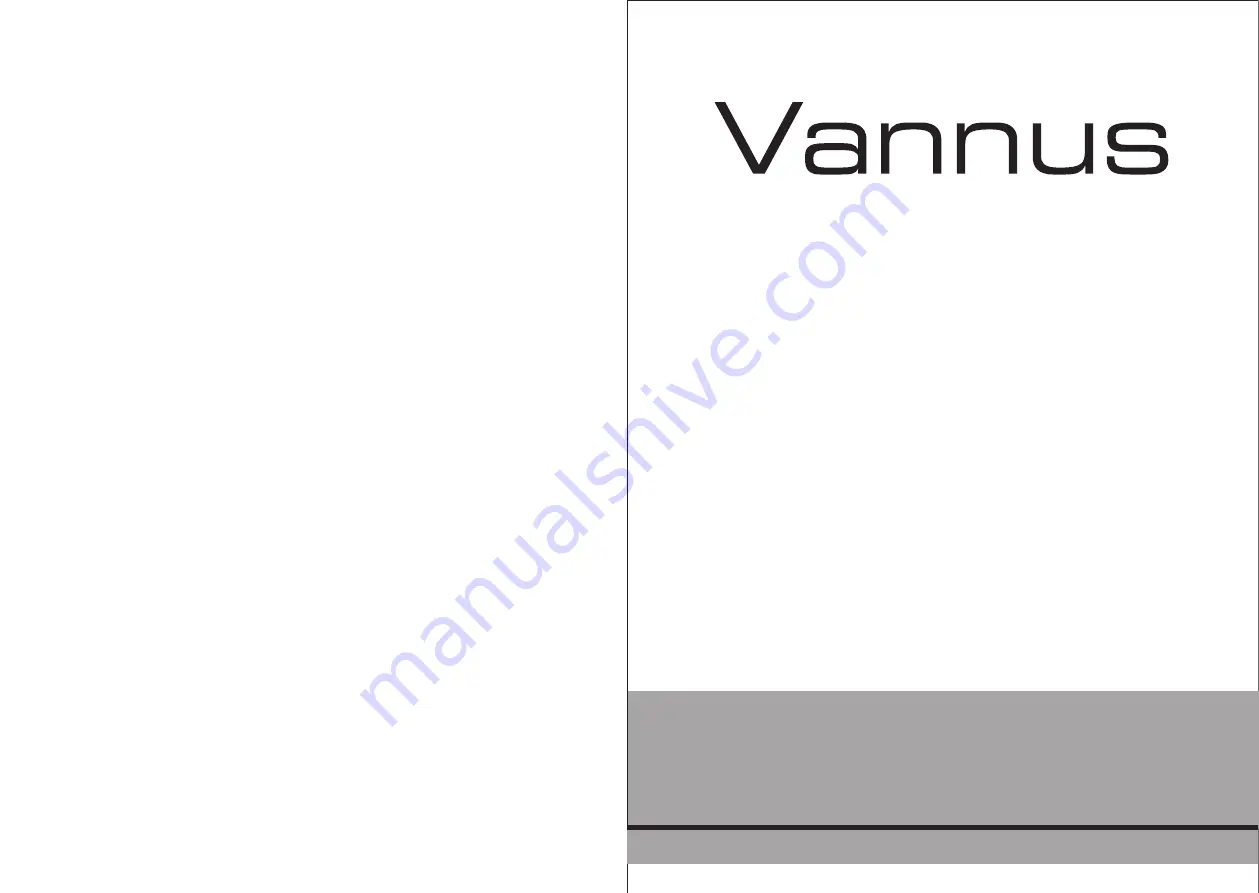 Vannus VC2-3B/52 Instruction Manual Download Page 1