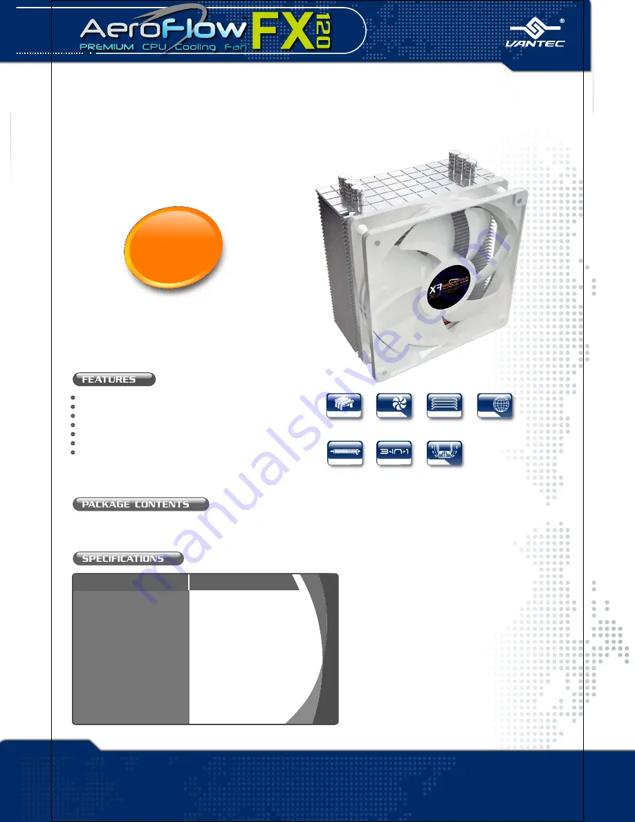 Vantec AeroFlow FX 120 Specifications Download Page 1