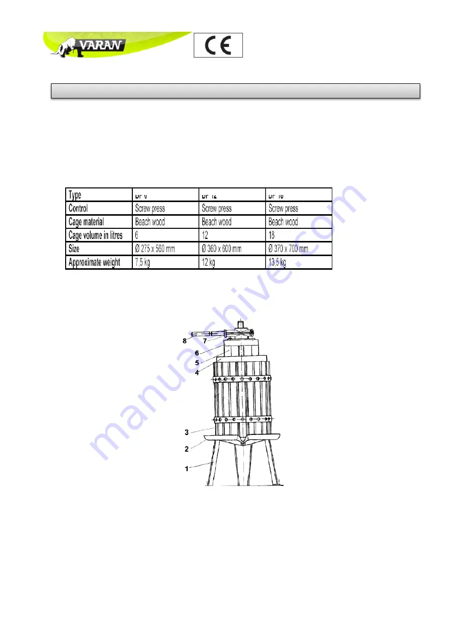 Varan OFP12L/OBP12 Скачать руководство пользователя страница 9