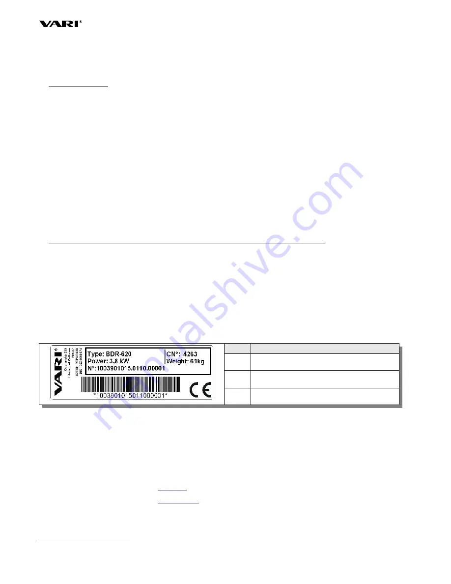 Vari BDR-620 User Manual Download Page 36