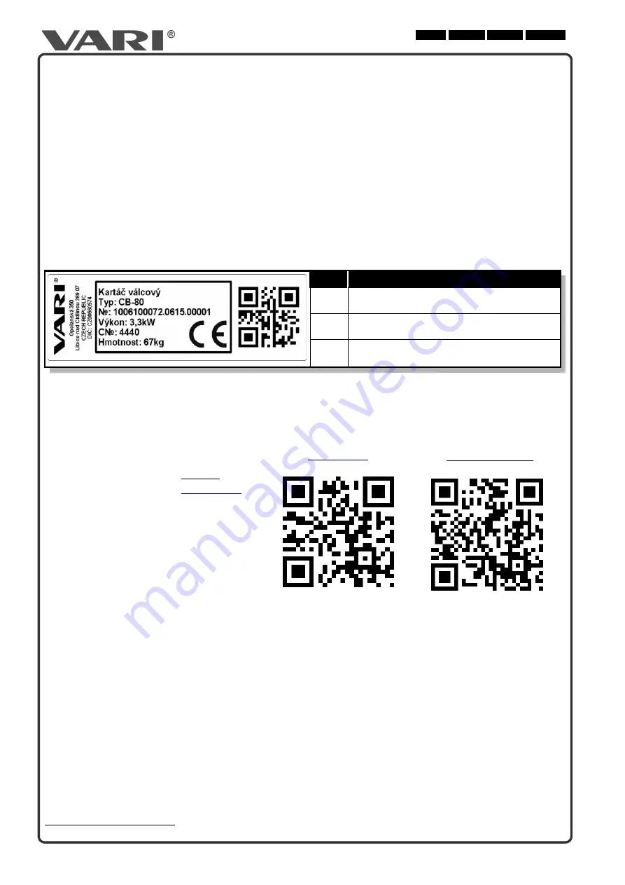 Vari CB-80 Translation Of The Original Instructions Download Page 17