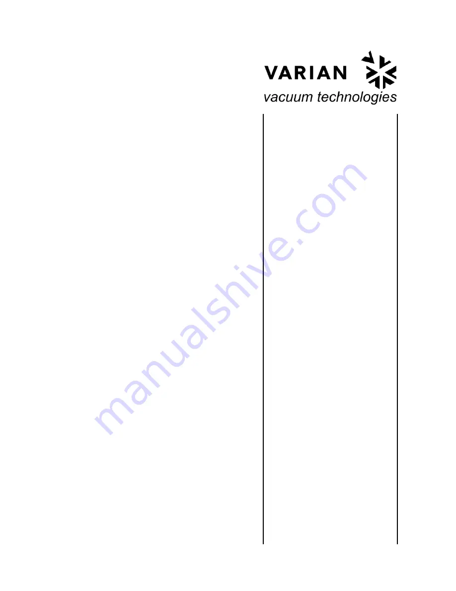 Varian 919-1115 Скачать руководство пользователя страница 1