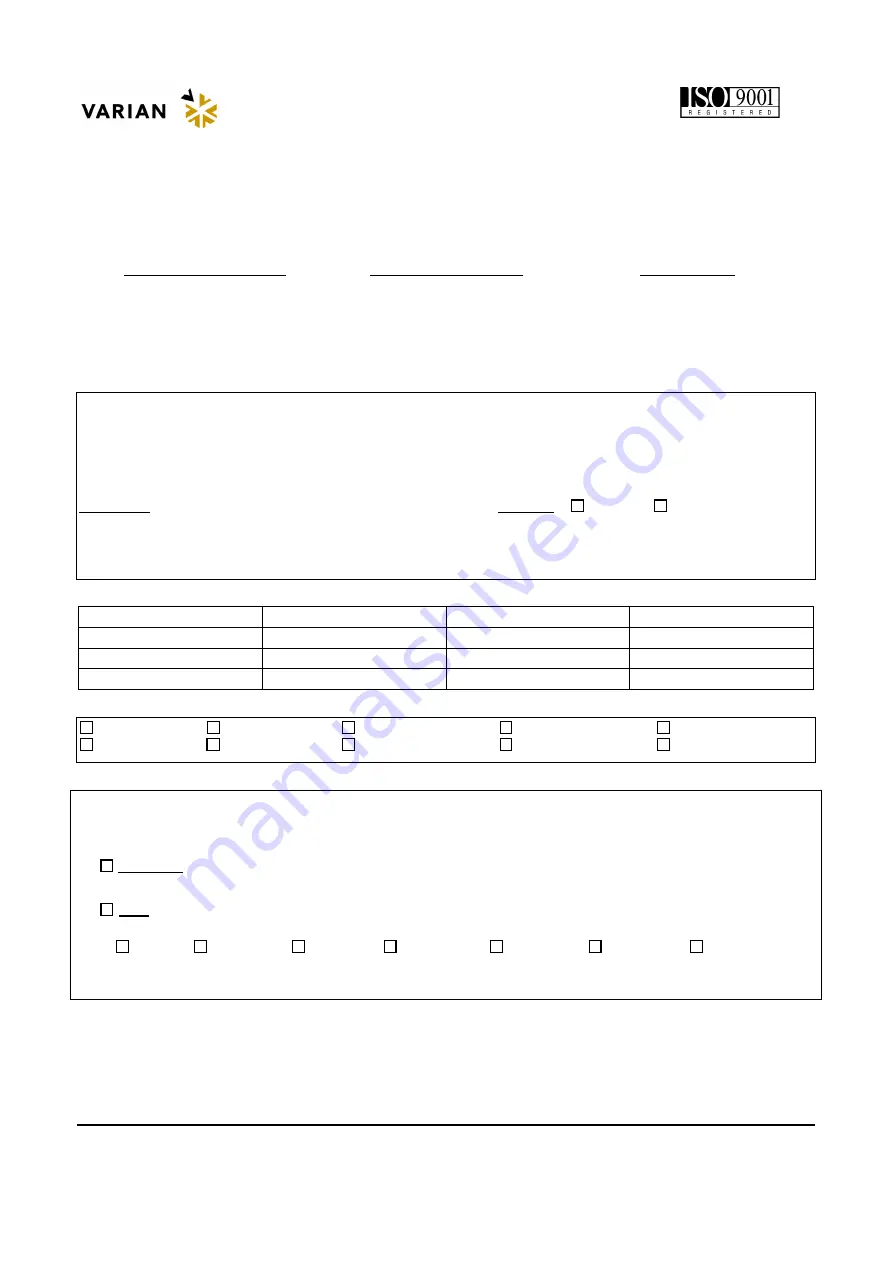 Varian HS452 Instruction Manual Download Page 43