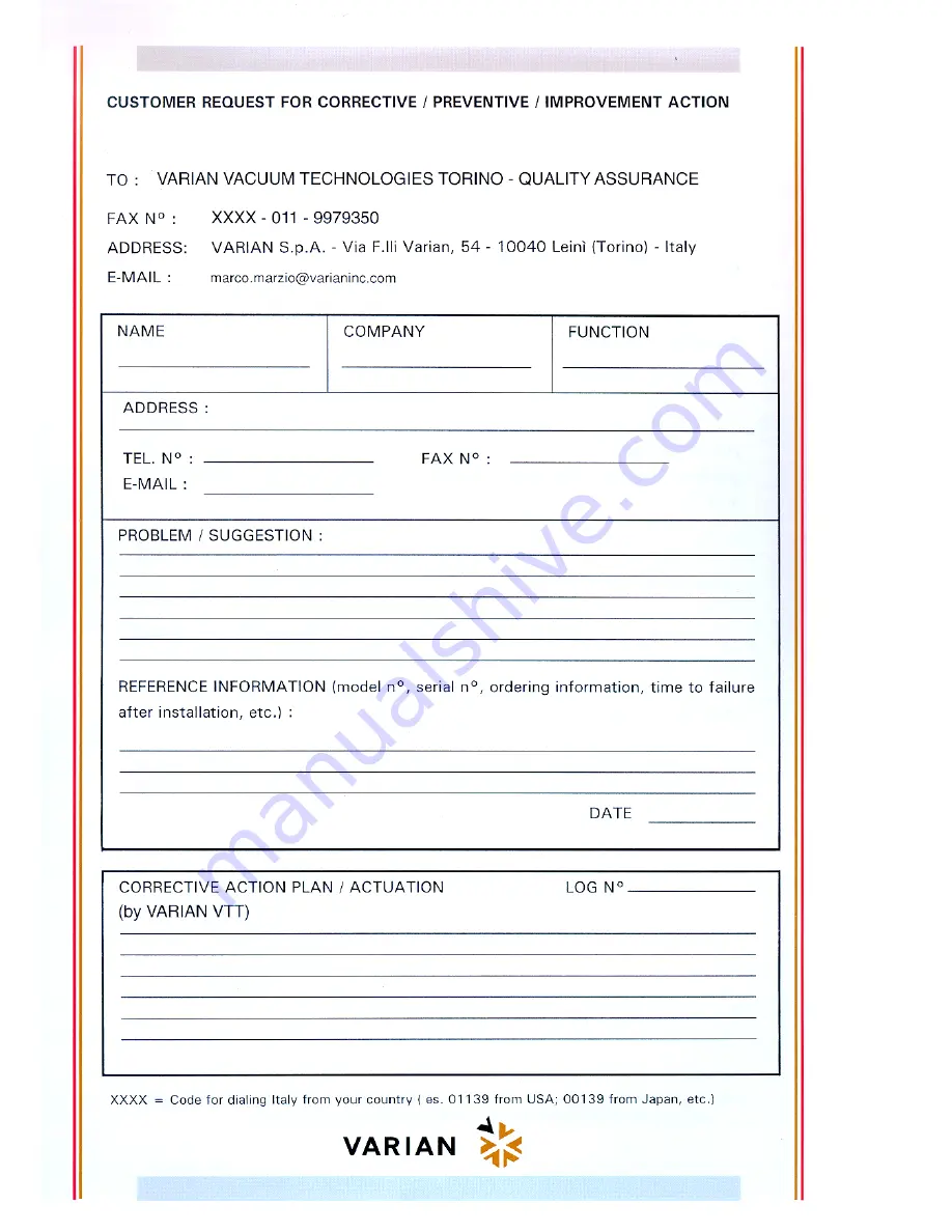 Varian TPS-compac Instruction Manual Download Page 4