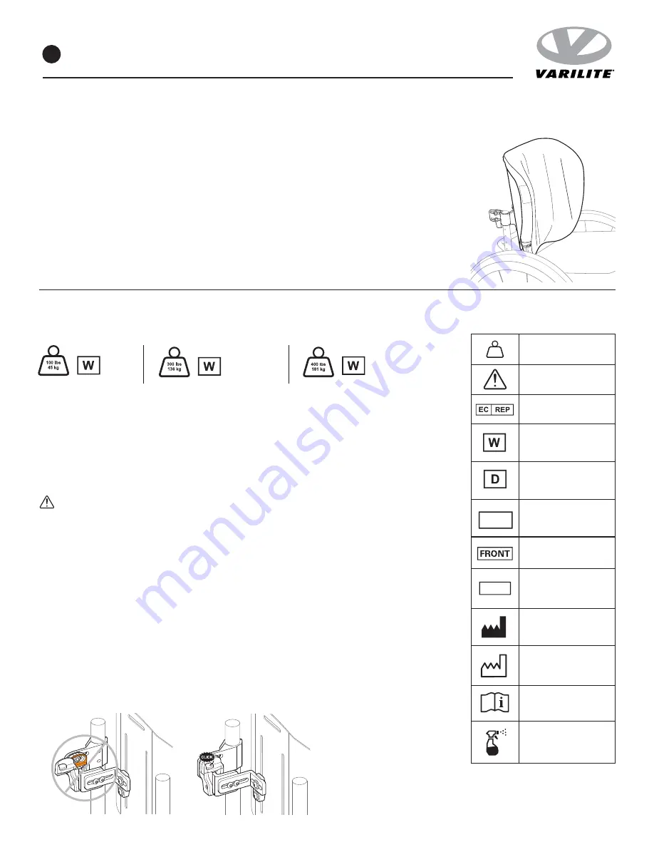 VARILITE ICON BACK SYSTEM Instruction Manual Download Page 37