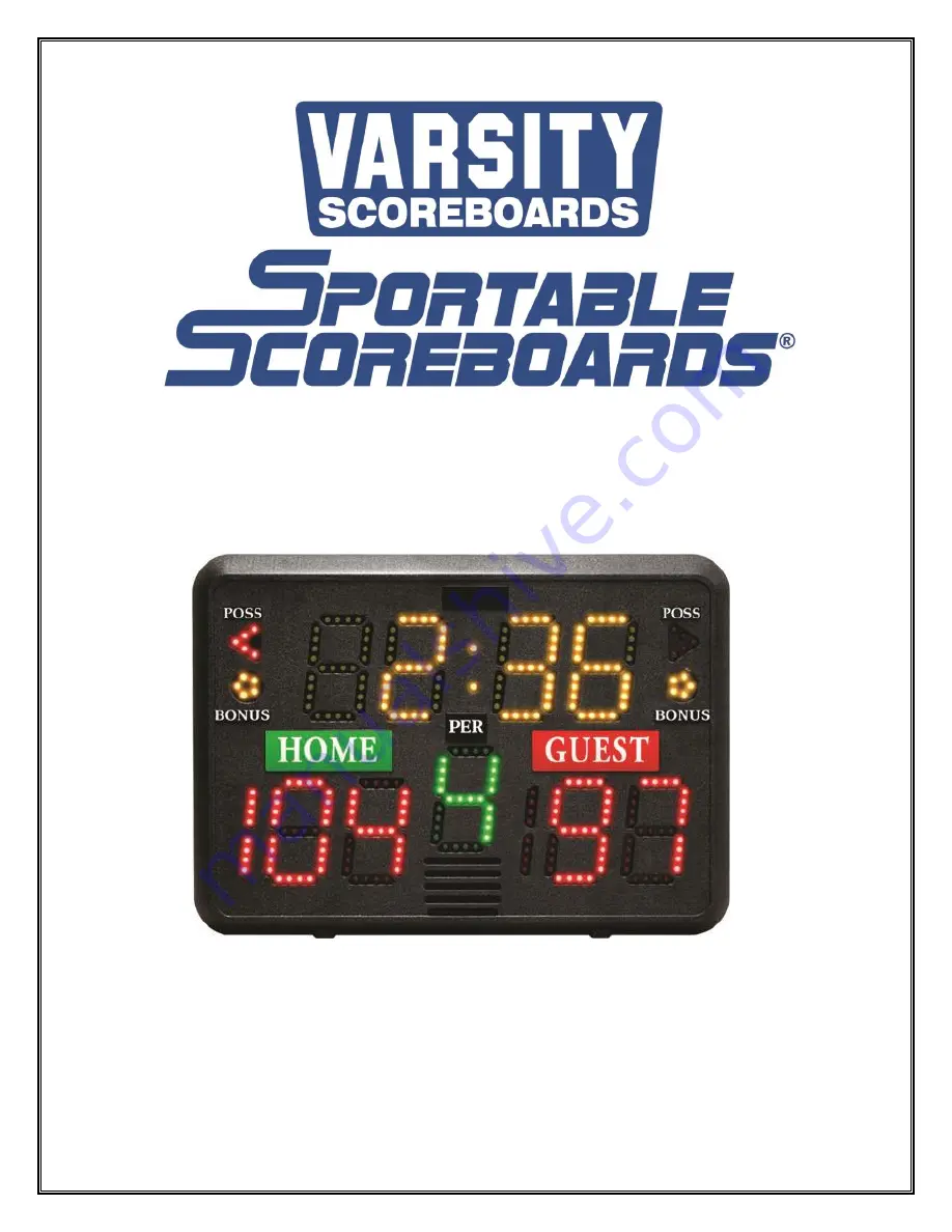 VARSITY Scoreboards Sportable Scoreboards LED4 Скачать руководство пользователя страница 1