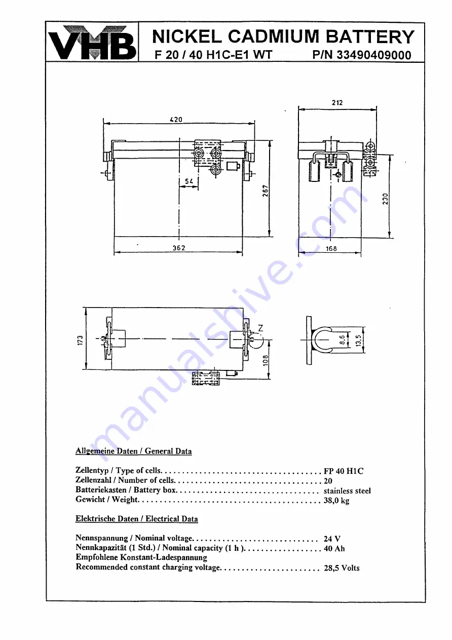 Varta F 20/15 H1 C Maintenance Manual Download Page 3