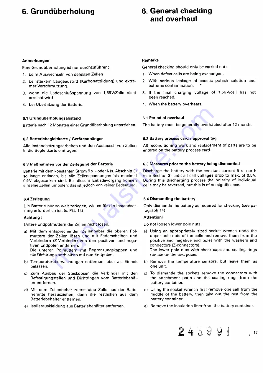 Varta F 20/15 H1 C Maintenance Manual Download Page 21