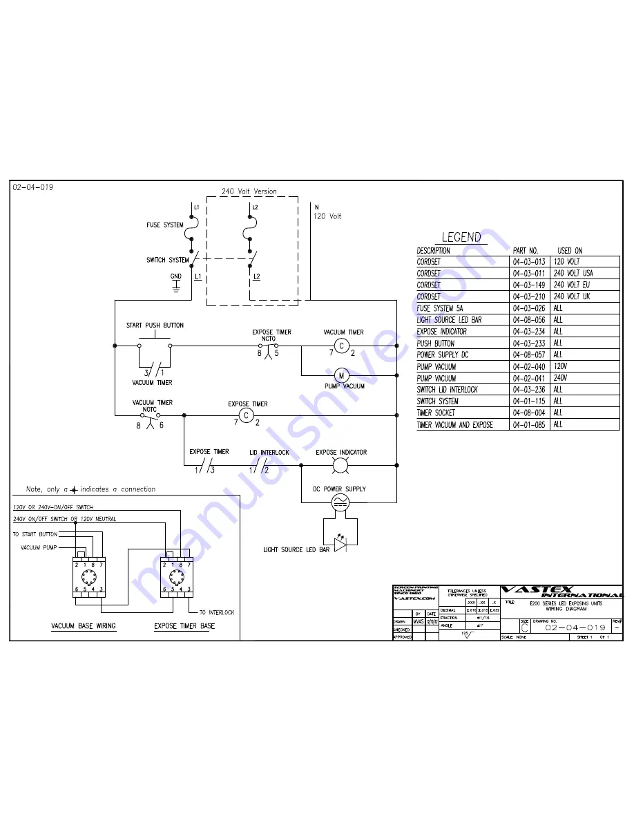 VASTEX E2-2128 Assembly And Operation Instructions Manual Download Page 11