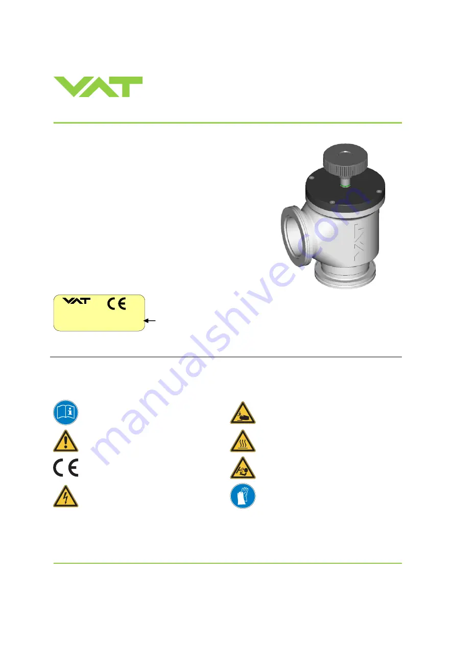 VAT 24436-GE01 Installation, Operating,  & Maintenance Instructions Download Page 1